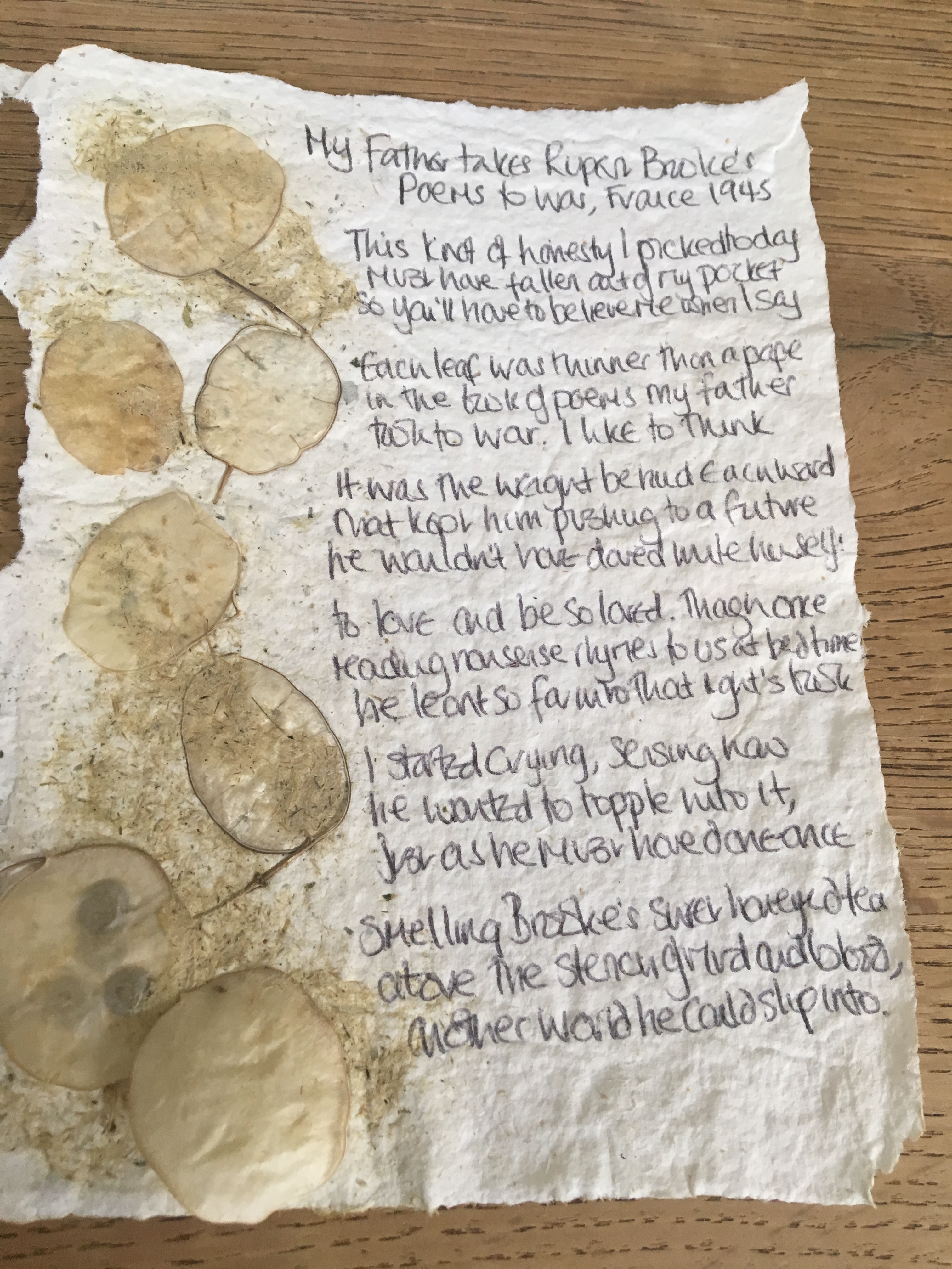 Papermaking in the garden